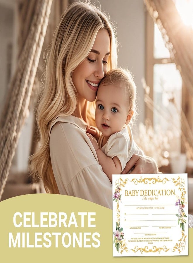 Doodlream 30 Gold Vine Flower Baby Dedication Certificates, 9.8" x 7.8" Blank Baptism Certificates for Church, Dedication Christening Milestone Gifts for Children - Image 5